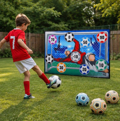 Soccer Goal Training Set for Kids - Sticky Target Shooting Game for Indoor Outdoor Football Practice and Skill Development
