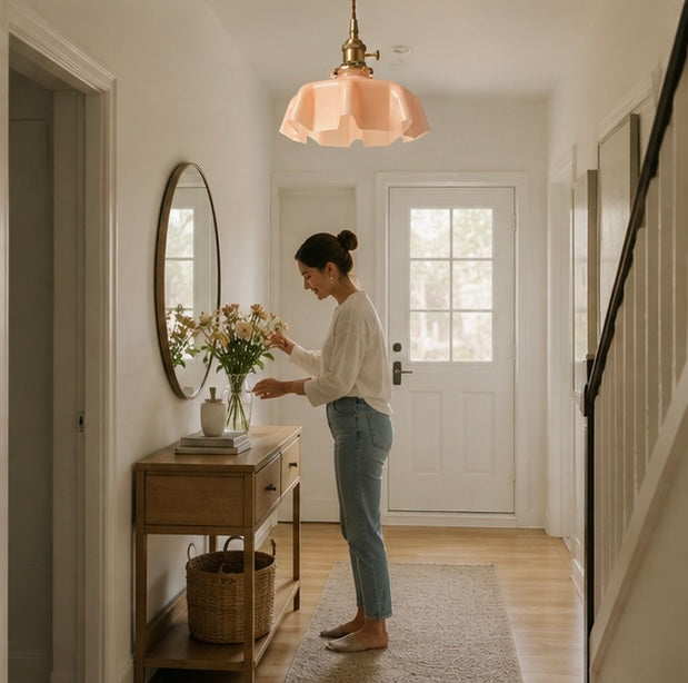 Nordic Glass Pendant Light – Minimalist Flower Ceiling Lamp for Cafes, Restaurants, Kitchens and Modern Home Decor
