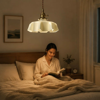 Nordic Glass Pendant Light – Minimalist Flower Ceiling Lamp for Cafes, Restaurants, Kitchens and Modern Home Decor