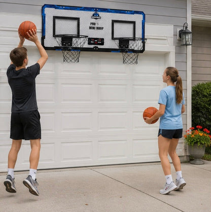 Double Basketball Hoop Game Set - Indoor Outdoor Throwing and Shooting Toy for Active Kids Sports Training and Family Fun