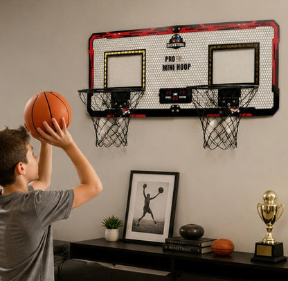 Double Basketball Hoop Game Set - Indoor Outdoor Throwing and Shooting Toy for Active Kids Sports Training and Family Fun