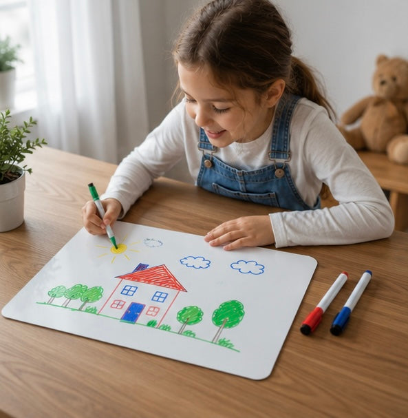 Magnetic Dry Erase Fridge Board - Flexible Whiteboard Memo Planner Sheet for Grocery Lists, Notes and Kitchen Organization