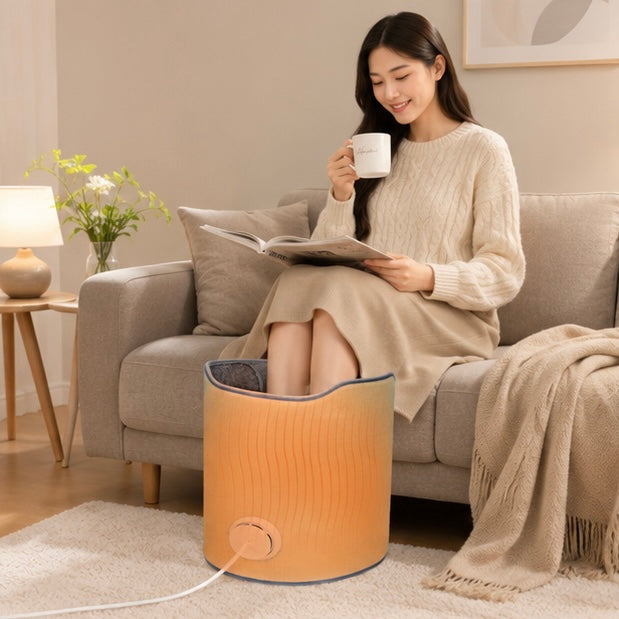 Adjustable Under Desk Electric Foot Heater - Leg Warmer with Thermostat Control for Home and Office Comfort