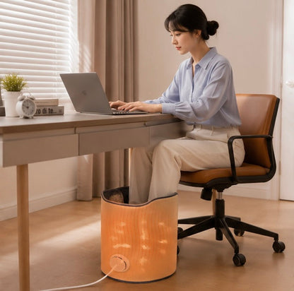 Adjustable Under Desk Electric Foot Heater - Leg Warmer with Thermostat Control for Home and Office Comfort