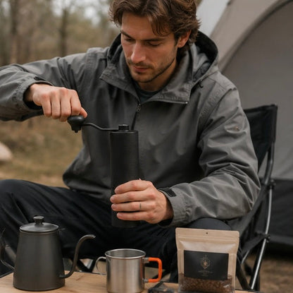 Manual Burr Coffee Grinder - Portable Adjustable Hand Coffee Mill with Precision Grinding for Fresh Espresso and Brewing