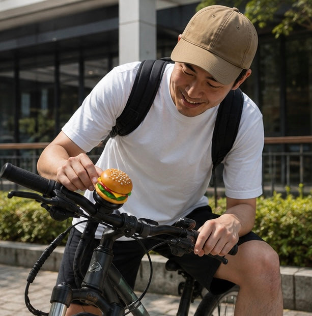 Cartoon Bicycle Bell – Loud Kids Bike Bell with Fun Hamburger Design for Scooters and Children's Bicycles