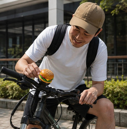 Cartoon Bicycle Bell – Loud Kids Bike Bell with Fun Hamburger Design for Scooters and Children's Bicycles