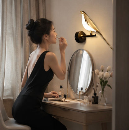 Magpie Bird LED Wall Lamp - 360° Rotating Indoor Wall Sconce for Bedroom, Bedside Lighting and Modern Home Decor
