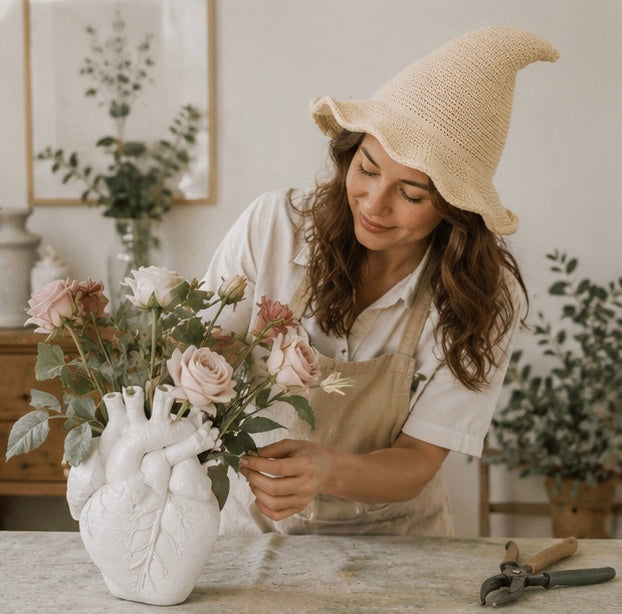 Vintage Witch Hat Costume - Wool Knit Halloween Cosplay Hat for Masquerades, Parties and Festive Seasonal Styling