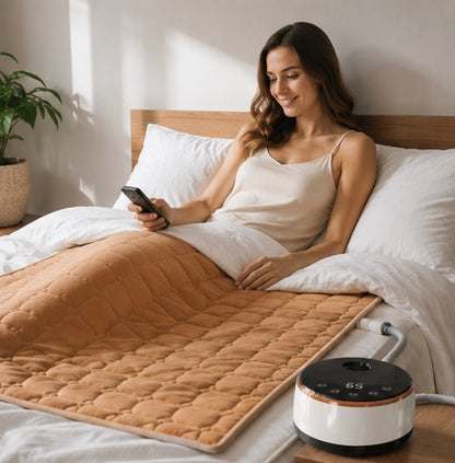 Water Circulation Electric Blanket - Heated Mattress Blanket System for Comfortable Warm Sleeping During Cold Seasons