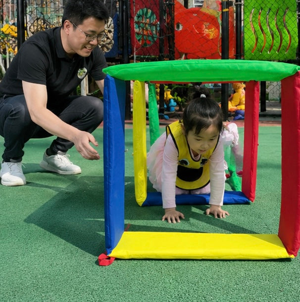 Foldable Jumping Grid Game - Indoor Outdoor Coordination Training Toy for Children's Exercise and Early Learning Activities