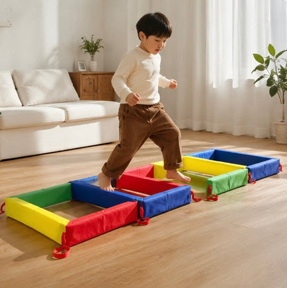 Foldable Jumping Grid Game - Indoor Outdoor Coordination Training Toy for Children's Exercise and Early Learning Activities