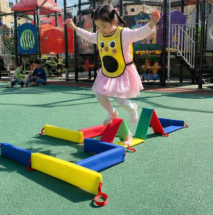 Foldable Jumping Grid Game - Indoor Outdoor Coordination Training Toy for Children's Exercise and Early Learning Activities
