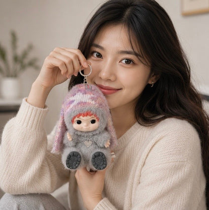 Wakuku Plush Doll Keychain - Kawaii Vinyl Toy Backpack Pendant Accessory for Collectors, Gifts and Cute Everyday Decoration