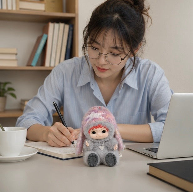 Wakuku Plush Doll Keychain - Kawaii Vinyl Toy Backpack Pendant Accessory for Collectors, Gifts and Cute Everyday Decoration