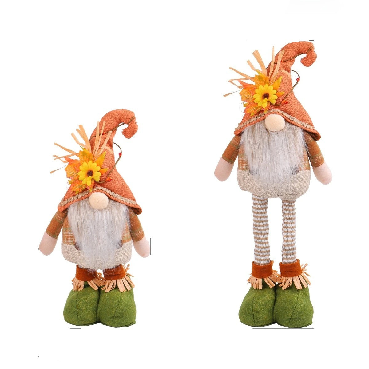 Harvest Goblin Scarecrow Ornament - Maple Leaf Straw Hat Thanksgiving Decoration for Autumn Displays and Festive Home Styling