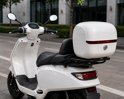 Electric Scooter Rear Storage Box – Universal Large-Capacity Waterproof Tail Trunk with Backrest for Yadea, Emma and Electric Bike Commuting