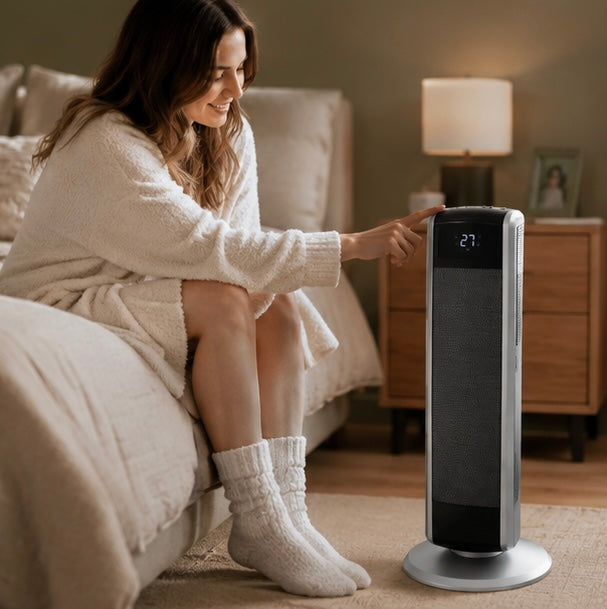 Digital Ceramic Tower Heater - 1500W Room Heater with Remote Control, Timer and Adjustable Thermostat