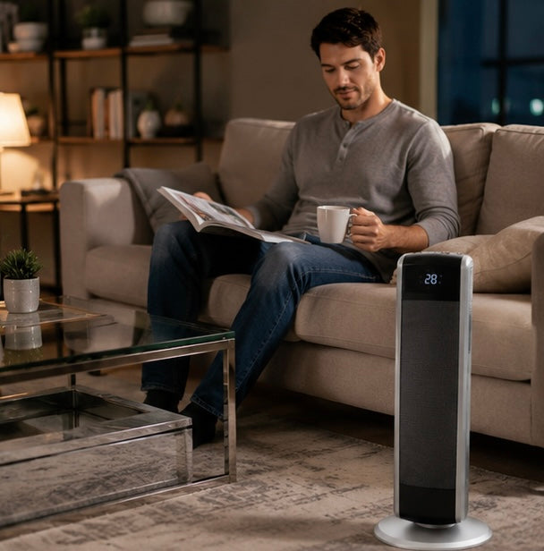 Digital Ceramic Tower Heater - 1500W Room Heater with Remote Control, Timer and Adjustable Thermostat