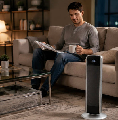 Digital Ceramic Tower Heater - 1500W Room Heater with Remote Control, Timer and Adjustable Thermostat