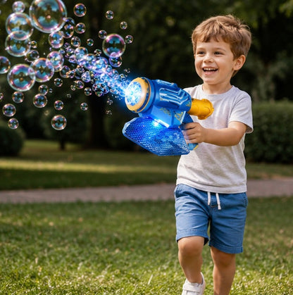 Tomahawk Bubble Machine Toy - Electric Light Up Bubble Blaster for Kids Outdoor Games, Parties and Summer Entertainment