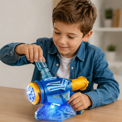 Tomahawk Bubble Machine Toy - Electric Light Up Bubble Blaster for Kids Outdoor Games, Parties and Summer Entertainment