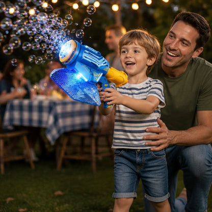 Tomahawk Bubble Machine Toy - Electric Light Up Bubble Blaster for Kids Outdoor Games, Parties and Summer Entertainment