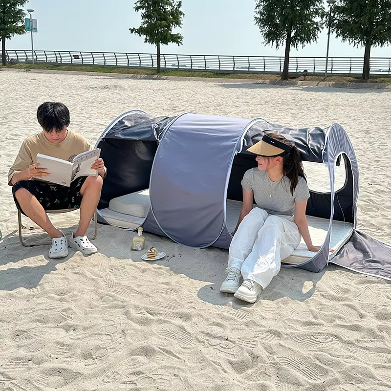 Foldable Kids Outdoor Mosquito Net – No-Installation Pop-Up Sunshade Canopy with Strong UV Protection, Anti-Fall Design for Camping and Outdoor Play