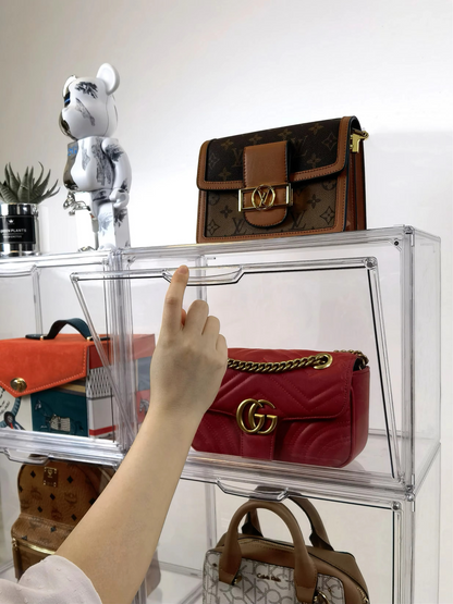 Luxury Handbag Organizer – Transparent Dust-Proof Storage Box for Wardrobe, Closet, Purse Display, Protection and Space-Saving Organization