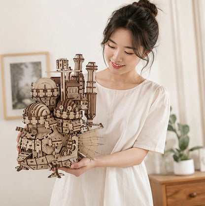 Wooden Puzzle Model - 3D Creative Assembly Ornament with Interactive Stacking Design for Home Decoration