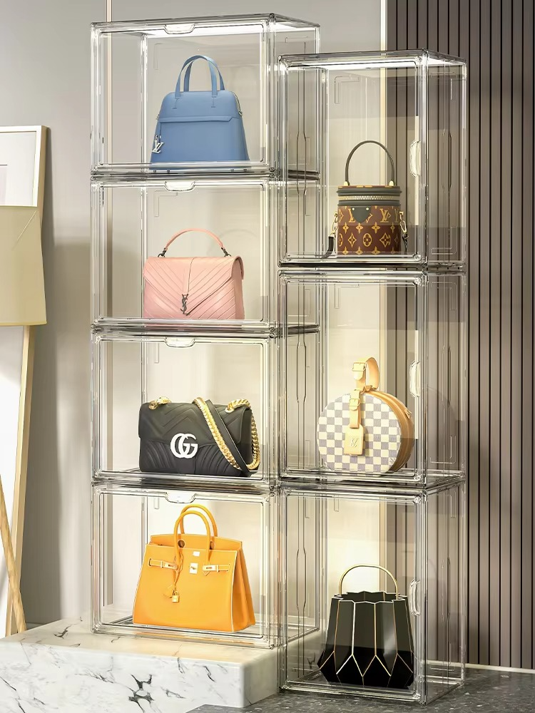 Luxury Handbag Organizer – Transparent Dust-Proof Storage Box for Wardrobe, Closet, Purse Display, Protection and Space-Saving Organization