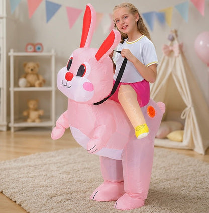 Inflatable Dinosaur Costume Set - Funny Halloween Cosplay Outfit for Adults and Kids Party Entertainment and Roleplay