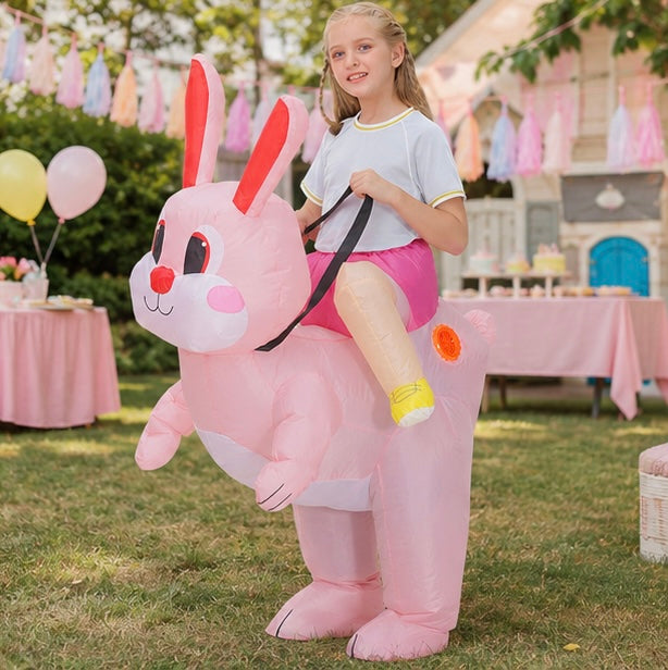 Inflatable Dinosaur Costume Set - Funny Halloween Cosplay Outfit for Adults and Kids Party Entertainment and Roleplay