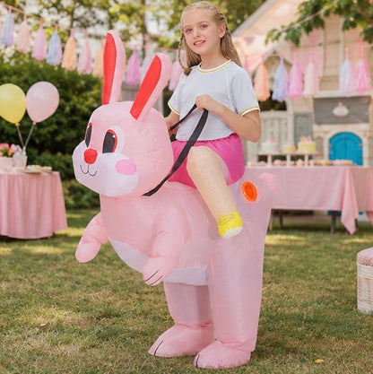 Inflatable Dinosaur Costume Set - Funny Halloween Cosplay Outfit for Adults and Kids Party Entertainment and Roleplay