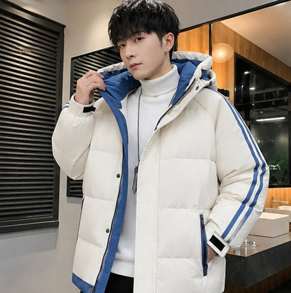 Men's Quilted Winter Jacket - Heavyweight Windproof Padded Coat for Skiing, Outdoor Wear and Cold Weather
