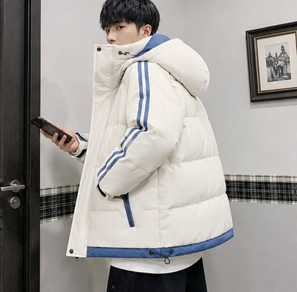 Men's Quilted Winter Jacket - Heavyweight Windproof Padded Coat for Skiing, Outdoor Wear and Cold Weather