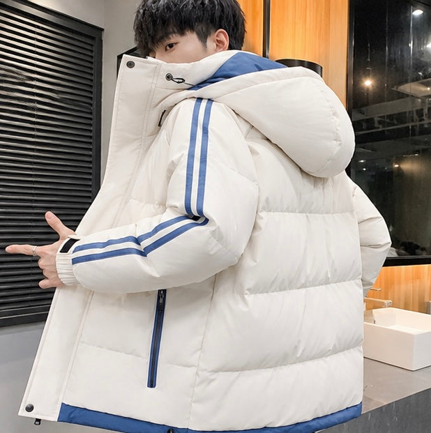 Men's Quilted Winter Jacket - Heavyweight Windproof Padded Coat for Skiing, Outdoor Wear and Cold Weather