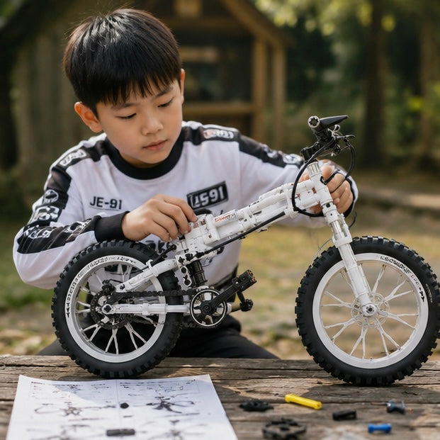 Mountain Bike Building Block Set - Educational Bicycle Model Construction Toy for Kids and Hobby Collectors