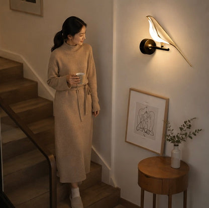 Magpie Bird LED Wall Lamp - 360° Rotating Indoor Wall Sconce for Bedroom, Bedside Lighting and Modern Home Decor