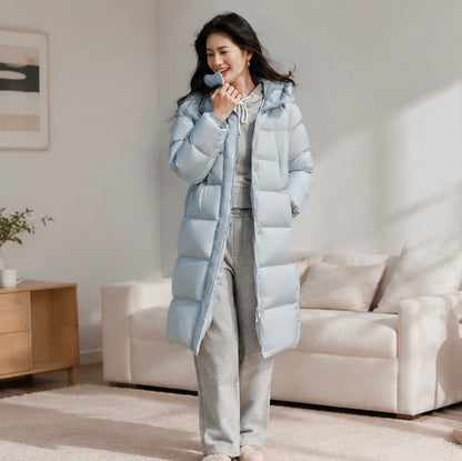 Semir Long Down Jacket - Waterproof Hooded Winter Coat for Women with Loose Fit Design, Warm Fashion Outerwear for 2025