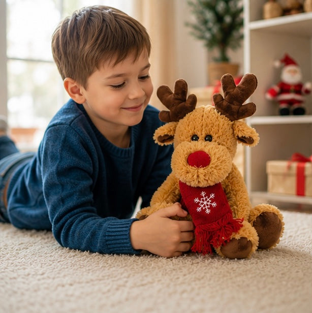 Christmas Reindeer Plush Toy - Soft Elk Doll Stuffed Animal Gift for Kids, Holiday Decor and Collectors