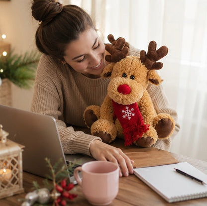 Christmas Reindeer Plush Toy - Soft Elk Doll Stuffed Animal Gift for Kids, Holiday Decor and Collectors