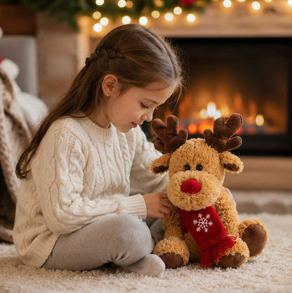 Christmas Reindeer Plush Toy - Soft Elk Doll Stuffed Animal Gift for Kids, Holiday Decor and Collectors