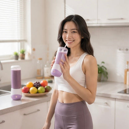 Portable USB Blender Cup – 500ml Rechargeable Juicer Bottle for Fresh Smoothies, Juice and Shakes at Home or Travel