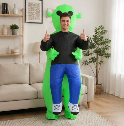 Inflatable Alien Costume for Kids - Funny Green Monster Cosplay Outfit for Halloween Parties and School Events