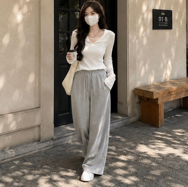 Women’s Knitted Long Sleeve Shirt – Casual Fashion Sweater Top with Modern Minimalist Design for Everyday Spring Style