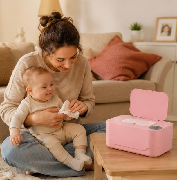 Baby Wipe Warmer with LED Display - Portable USB Wet Wipe Heating Box for Home, Car and Nursery Convenience