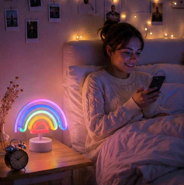 Desktop Neon Light Sign-USB Battery Powered Decorative LED Lamp for Weddings Parties and Romantic Room Decor