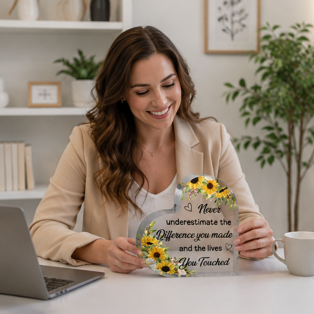 Acrylic Love Appreciation Plaque – Inspirational Thank You Gift Ornament for Friends, Coworkers, Colleagues and Meaningful Keepsakes
