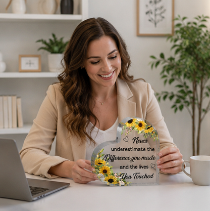 Acrylic Love Appreciation Plaque – Inspirational Thank You Gift Ornament for Friends, Coworkers, Colleagues and Meaningful Keepsakes